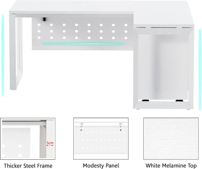 Mahmayi Vorm 136-18 White Modern Workstation Material-Melamine on MDF