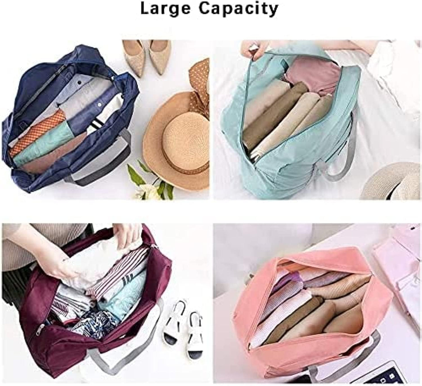 Foldable Luggage Hand Travel Bag Foldable Travel Duffel Bag, Travel Bag, Sport Totes, Shoulder Shopping Bag, Luggage Bag (Wine Red)