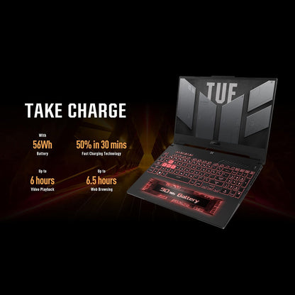 AsUS Tuf Dash A15 Gaming Fa507Rc-Hn018W (Jaeger Gray) Laptop, R7-6800H 16Gb 512Gb Ssd, Nv Rtx3050, Win11 Home, 15.6" Fhd 1920X1080 16:9 144Hz, Hd Webcam, Backlit-Rgb-Eng-Arb-Kb (Upgraded) - CaveHubs