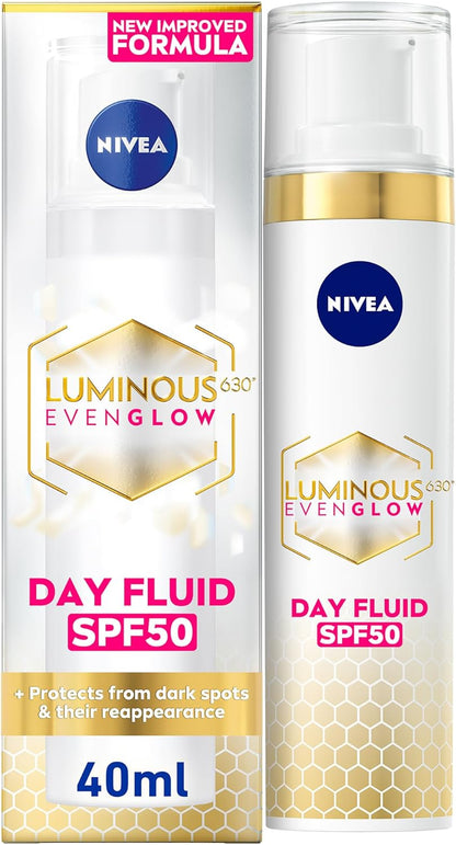 NIVEA LUMINOUS 630 EVEN GLOW Anti Dark Spot Concentrated Face Serum, Spotless Even Skin, Hydrating Hyaluronic Acid & Vitamin E, 30ml