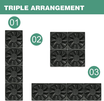 4x120mm 240mm 5V USB Powered Cooling Fan for Router Rack DIY Audio Video Network Cabinet Server Cooling Projects and Equipment Workstation Mining Machine Laptop Cooling Fan Stand