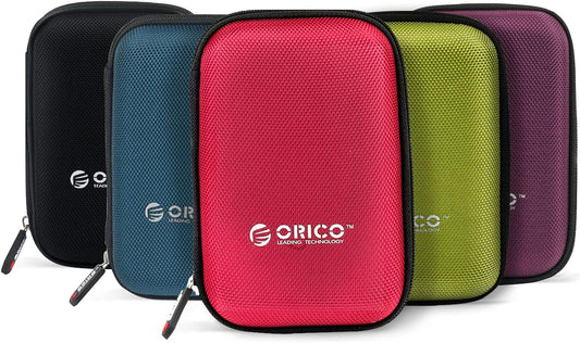 ORICO Hard Drive Disk Case，Protective Carrying Shell For Travel Electronic Accessories, Organizer Bag For 2.5 Inch Hard Drives, Power Bank, USB Cable, Earphone, Cards and More, Pack of 5 (5 Color)