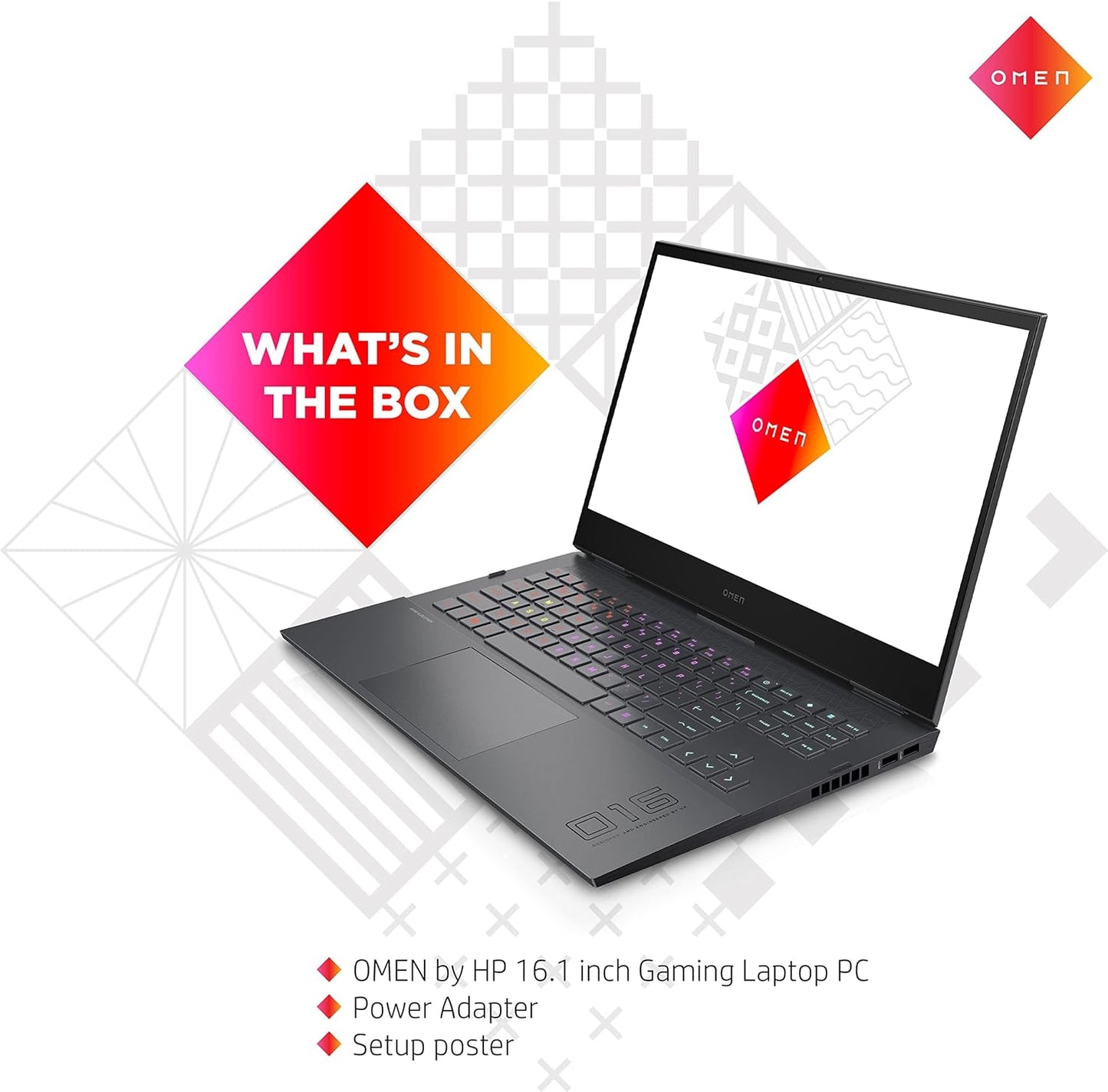 HP OMEN Gaming Laptop 16-n0015ne, 16.1" QHD, 6th Gen AMD Ryzen™ 9, 32GB RAM, 1TB SSD, 8GB AMD Radeon™ RX 6650M Graphics, Windows 11 Home, En -Ar KB, Mica silver - [7D7Q4EA]