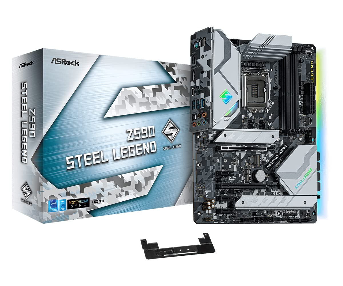 Asrock Z590 Steel Legend Intel Lga 1200 Socket Atx Motherboard - CaveHubs