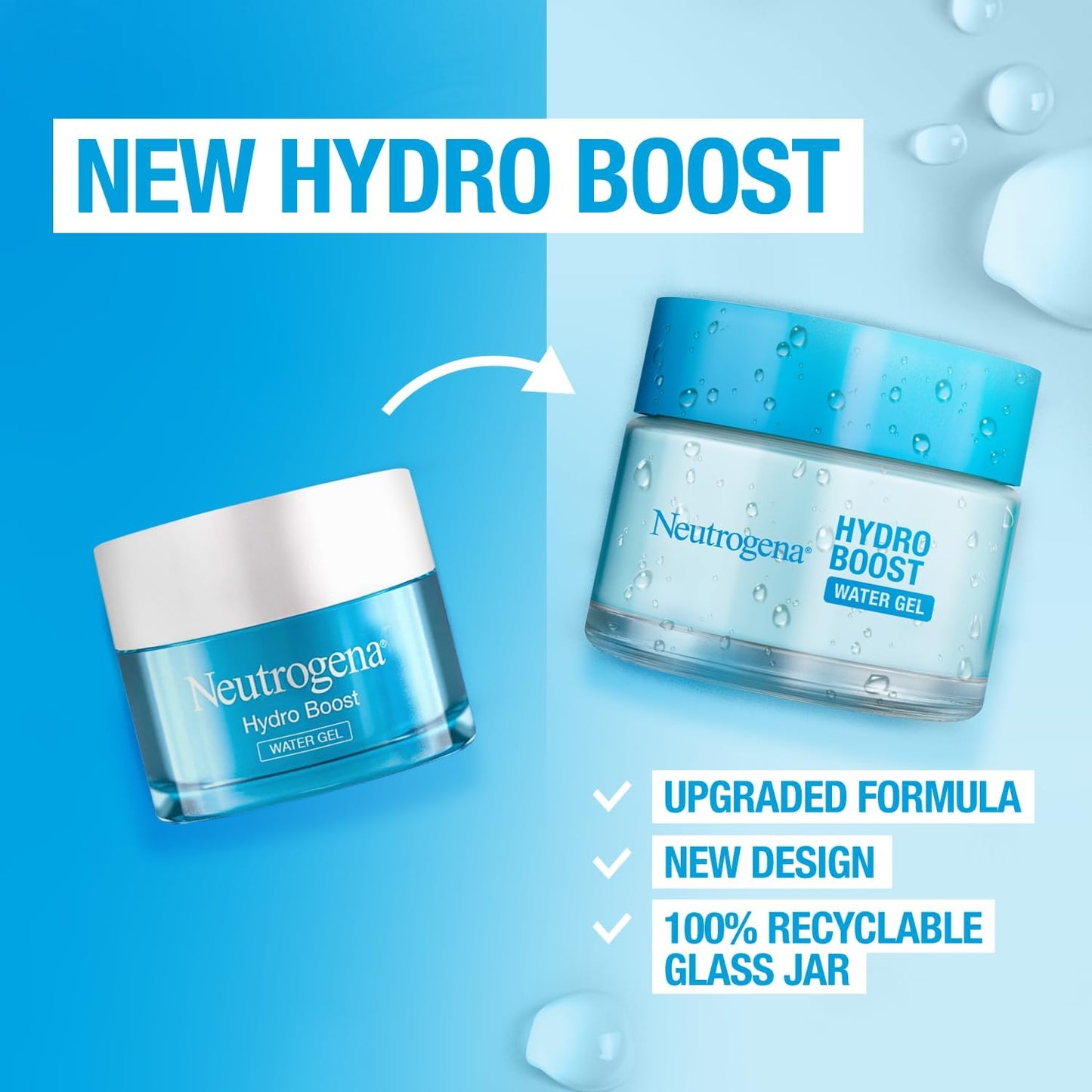 Neutrogena Face Moisturizer Water Gel, Hydro Boost, Normal To Combination Skin, 50 ml