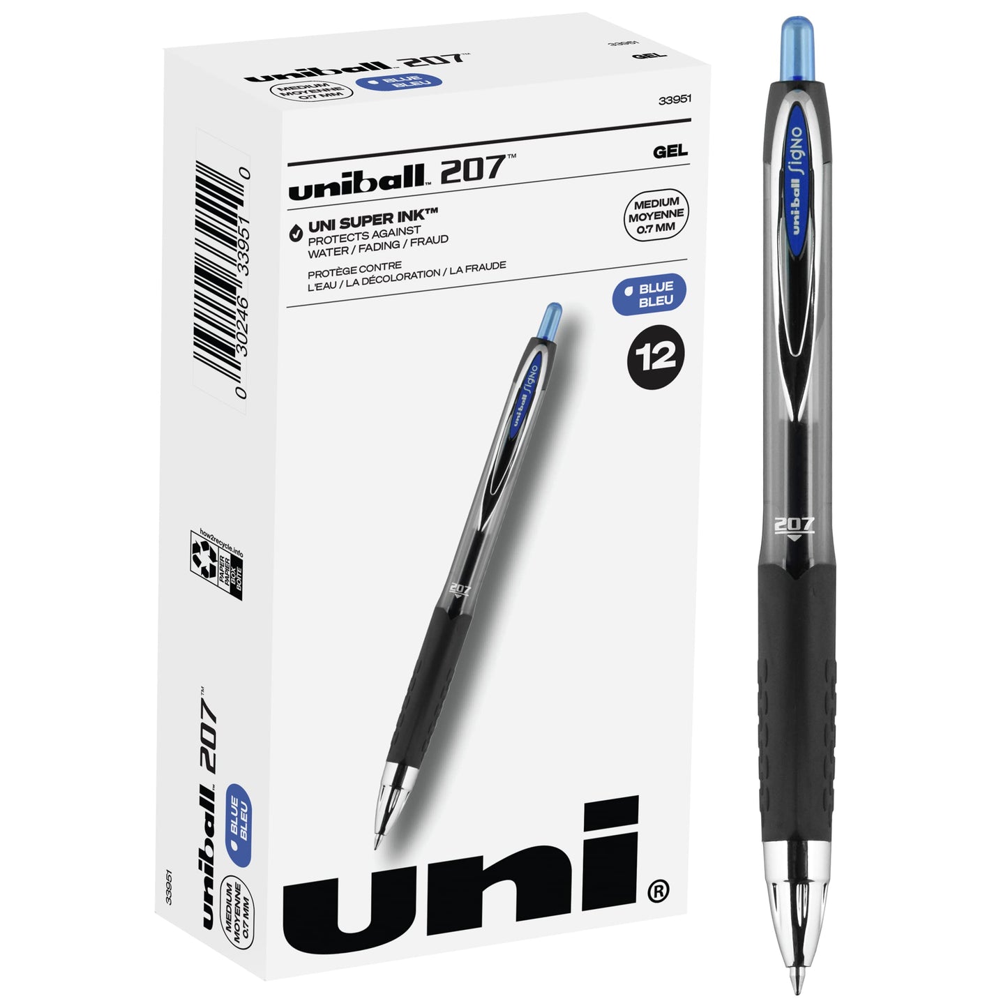 Uniball Signo 207 Gel Pen 12 Pack, 0.5mm Micro Black Pens, Gel Ink Pens | Office Supplies Sold by Uniball are Pens, Ballpoint Pen, Colored Pens, Gel Pens, Fine Point, Smooth Writing Pens