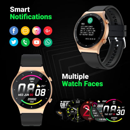 Fire-Boltt 360 Pro Bluetooth Calling 360*360 Pro Display Smart Watch With Rolling Ui & Dual Button Technology, Spo2, Heart Rate & Temperature Monitoring With Local Music And Tws Pairing - Black