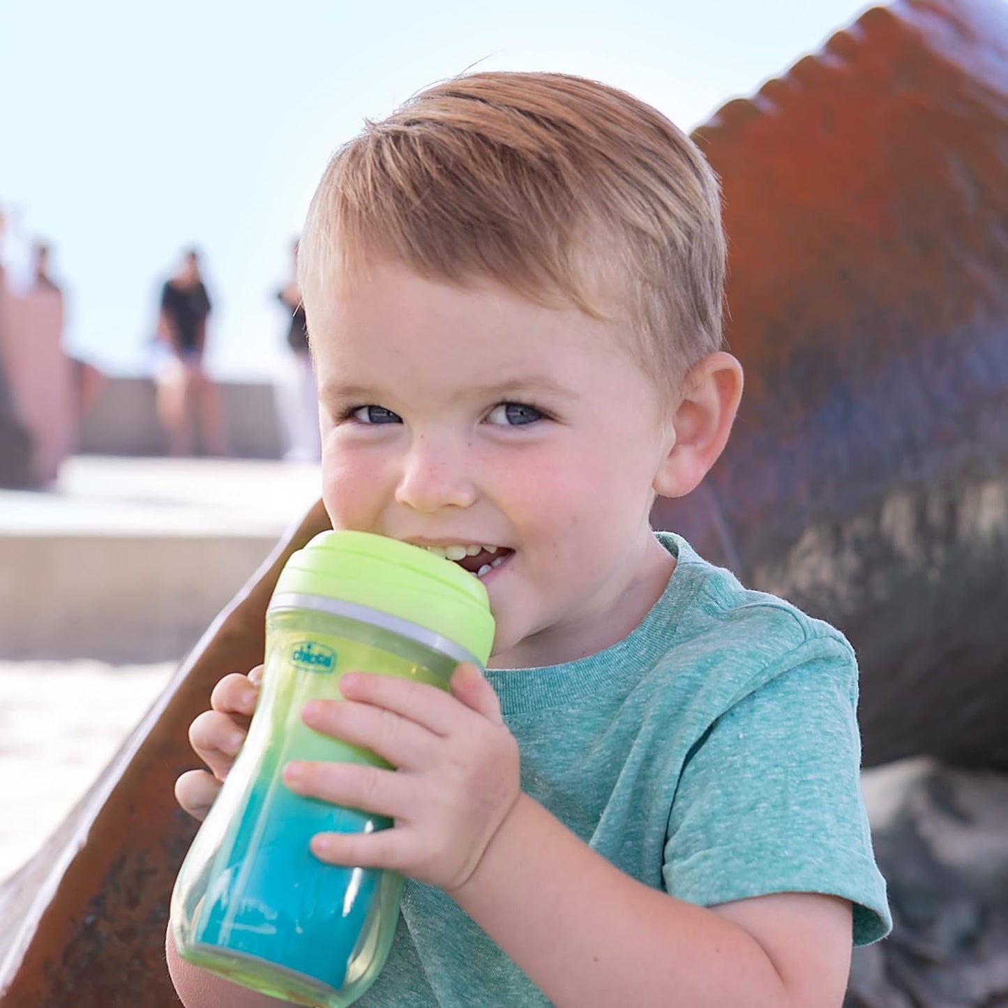 Chicco Insulated Rim Spout Trainer Spill-Free Baby Sippy Cup, 9 oz. in Green/Teal Ombre - Two Pack