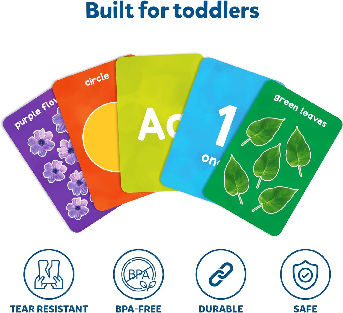 Skillmatics Thick Flash Cards for Toddlers - Letters, Numbers, Shapes & Colours, Montessori Toys & Games, Preschool Learning for Kids 1, 2, 3, 4 Years