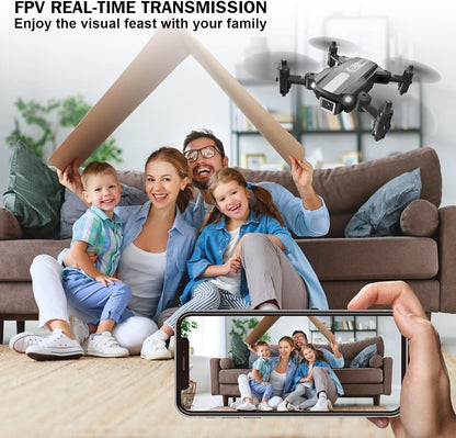 Wipkviey T25 Drone with camera 1080p, RC Quadrocopter for Adults, Mini Foldable Drone with 2 Batteries, FPV wifi transmission, 3D Flip, Altitude Hold, One Key Take Off/Landing