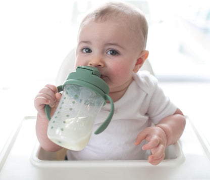 Dr. Brown's Milestones Baby's First Straw Cup Sippy Cup with Straw 6m+, 9oz/270ml, Dark Blue