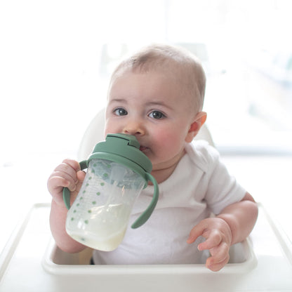 Dr. Brown's Milestones Baby's First Straw Cup Sippy Cup with Straw 6m+, 9oz/270ml, Dark Blue