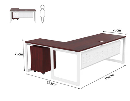 Mahmayi Vorm 136-18 White Modern Workstation Material-Melamine on MDF