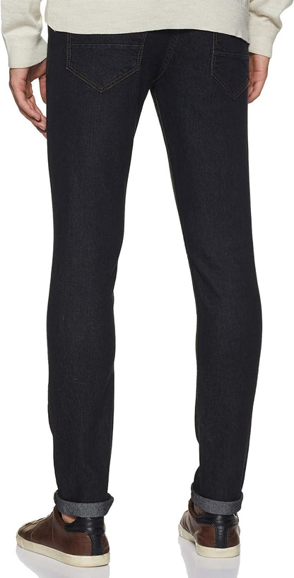 DIVERSE Men's Skinny Fit Jeans (DCMDT03KC24L33-508D_Black_28W x 33L)