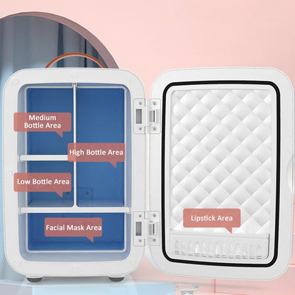 Mini Fridge, Refrigerator with Remote Control & Temperature Panel, 8L Portable Refrigerator, Hot & Cold Fridge, Suitable for Cosmetics, Food, Bedroom, Dorm, Office, Car