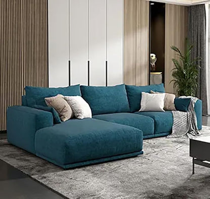 Poppins HOME Modern Nordic sofa L shaped sofa corner sofa for living room (Blue, Left)