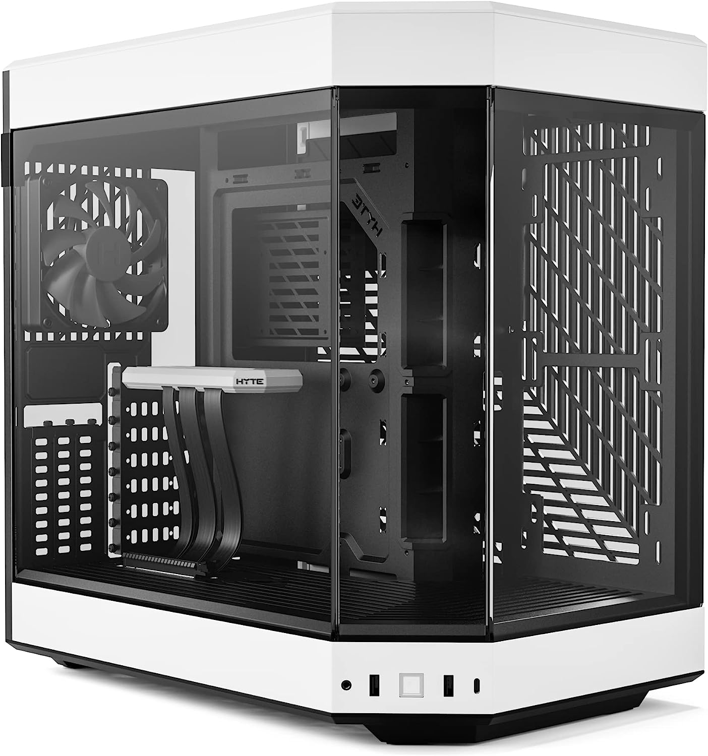 HYTE Y60 Modern Aesthetic Dual Chamber Panoramic Tempered Glass Mid-Tower ATX Computer Gaming Case with PCIE 4.0 Riser Cable Included, Red (CS-HYTE-Y60-BR)