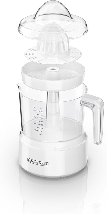 BLACK+DECKER 32oz Citrus Juicer, White, CJ650W, Small