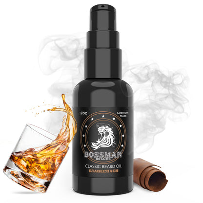 Bossman Brands Beard Oil 2oz All Natural Oils with Essential Oil Scent (Stagecoach)