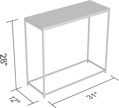 Safdie & Co. - Marble White Console Tables for Entryway, Gold Metal Console Table, Use As Doorway Table, Narrow Bar Table, or Accent Furniture for Decorating Foyer, 31 x 12 x 28 inches