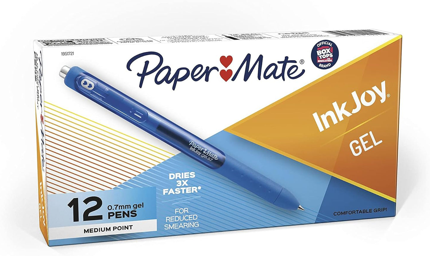 Paper Mate Inkjoy Gel Retractable Pen, 0.7Mm, Ink, Pack Of 14, Assorted (1951636)