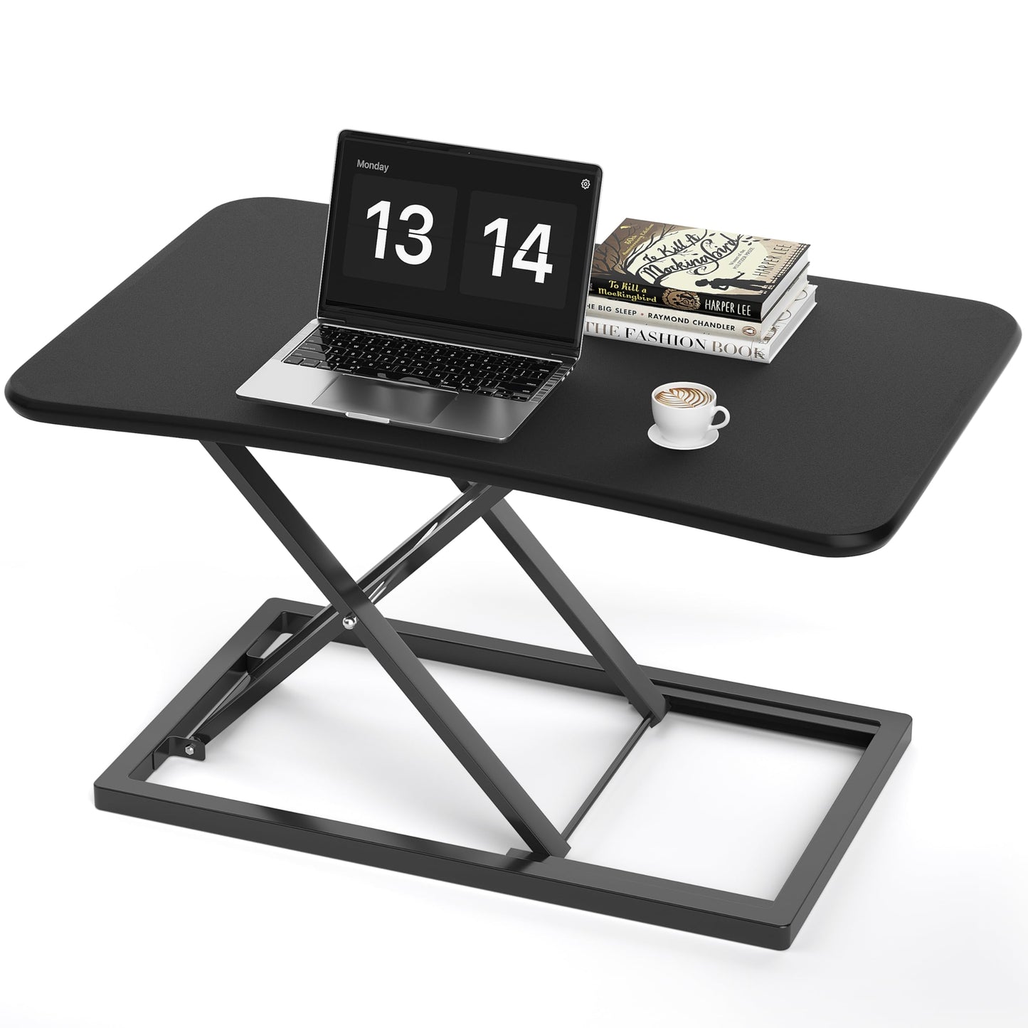 OUUTMEE Standing Desk Table Top Silent Lift Up Desk Desks and workstations Work Table Top Size 73 x 47cm Lifting Range 6-40cm Gas Pressure Lift Table Gentle Black