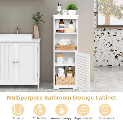 CITLOW Bathroom Waterproof Cabinet,White Floor Standing Storage Cabinet Home StorageFurniture Shelf,Suitable for Toilet Bedroom Kitchen Living Room,75x22x20cm