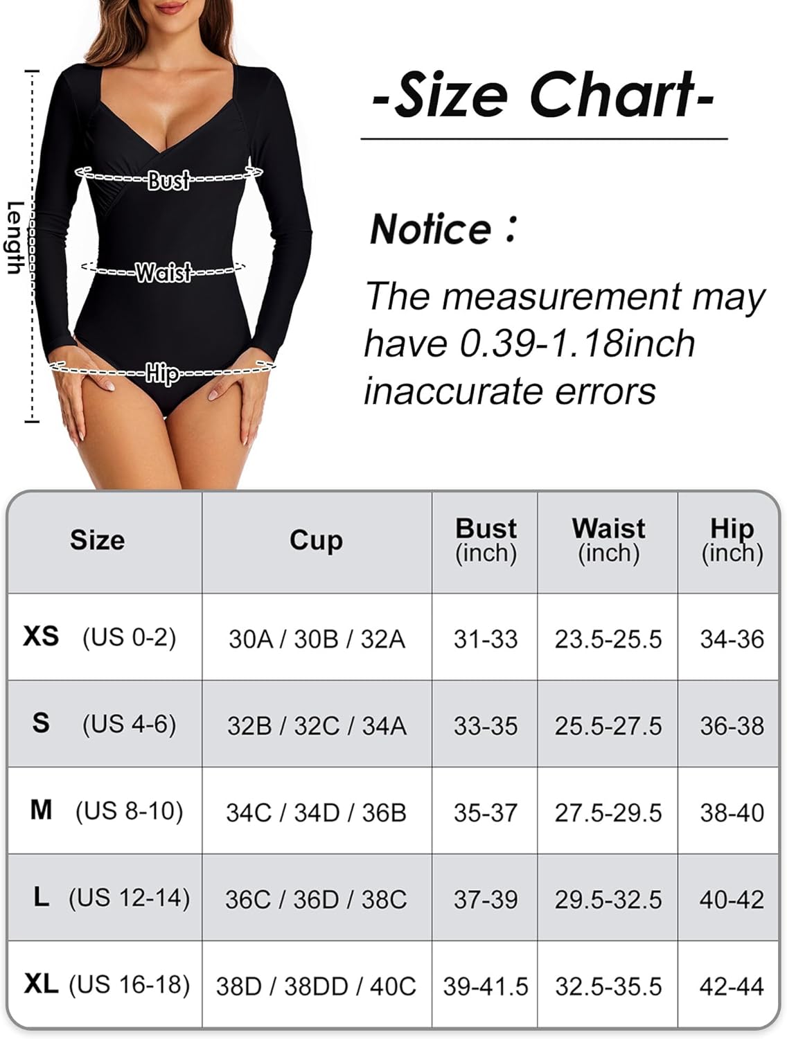 Maeau Women's Long Sleeve Rash Guard UV Protection Zipper Printed Surfing One Piece Swimsuit Bathing Suit