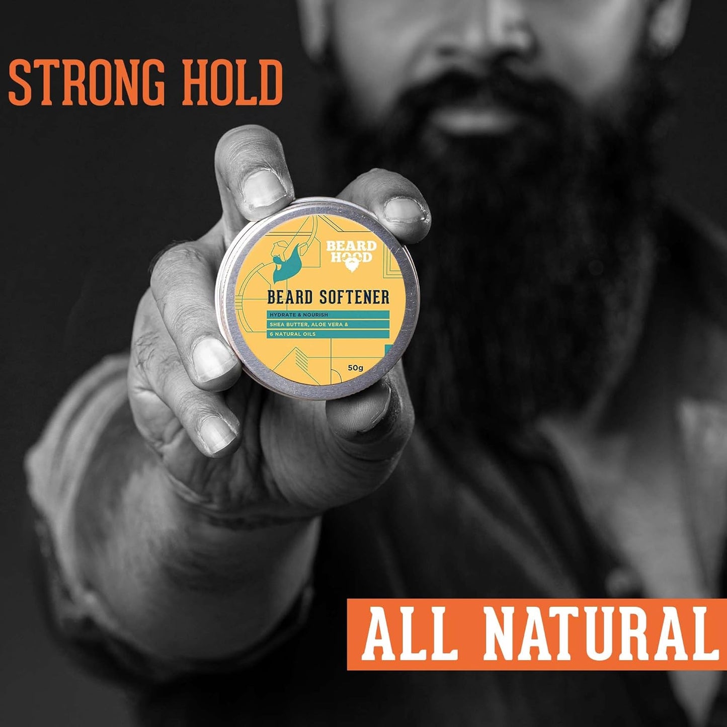 Beardhood Beard Softener For Men - Shea Butter and 6 Natural Oils, 50g