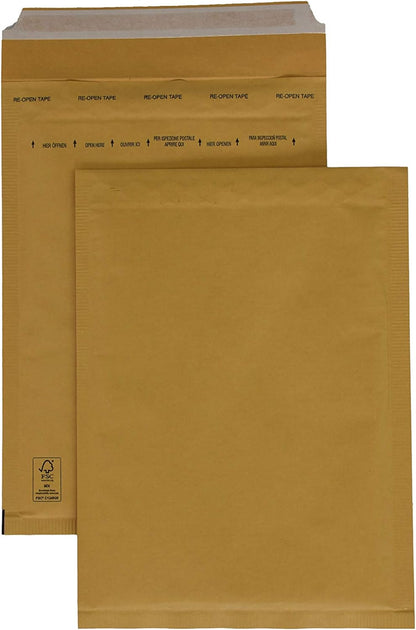 SmithPackaging A3 Bubble Padded Envelopes, Gold, 300mm x 445mm, Pack of 5