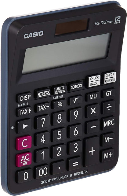 Casio MJ-120D Plus - BK, 300 Steps Check and Correct, Desktop Calculator with Tax & GT Keys