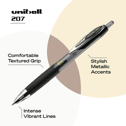 Uniball Signo 207 Gel Pen 12 Pack, 0.5mm Micro Black Pens, Gel Ink Pens | Office Supplies Sold by Uniball are Pens, Ballpoint Pen, Colored Pens, Gel Pens, Fine Point, Smooth Writing Pens