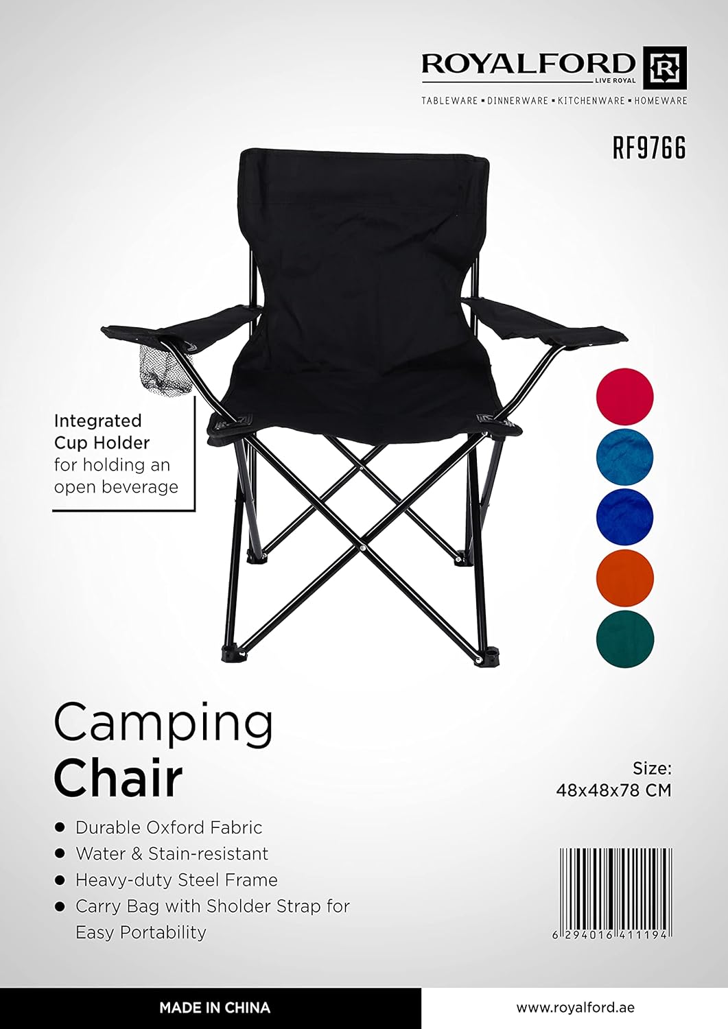 Royalford Camping Chair, Multi-Colour, RF9766