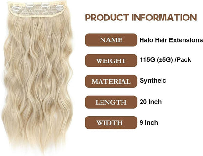 KASTWAVE Invisible Wire Hair Extensions with Transparent Headband Adjustable Size Removable Secure Clips in Straight Secret Hairpiece for Women