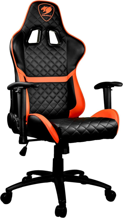 Cougar Gaming Chair Armor One, Steel-Frame, Breathable Pvc Leather, 180° Recliner System, 120Kg Weight Capacity, 2D Adjustable Arm-Rest, Steel 5-Star Base