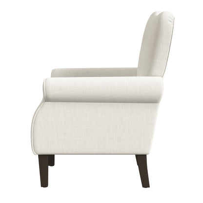 HomePop Home Decor | Upholstered Rolled Arm Living Room & Bedroom Accent Chair, Cream