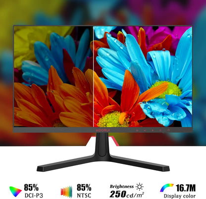 KOORUI 24-Inch Curved Computer Monitor- Full HD 1080P 60Hz Gaming Monitor 1800R LED Monitor HDMI VGA, Tilt Adjustment, Eye Care, Black 24N5C