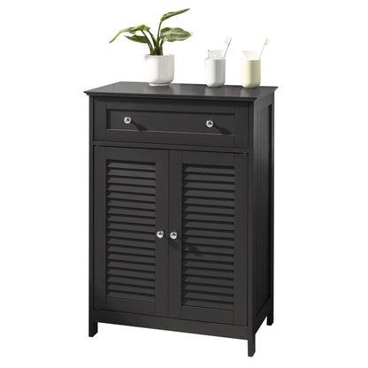 SoBuy FRG238-W Bathroom Storage Cabinet,Floor Cabinet Cupboard Sideboard with Drawer and Doors