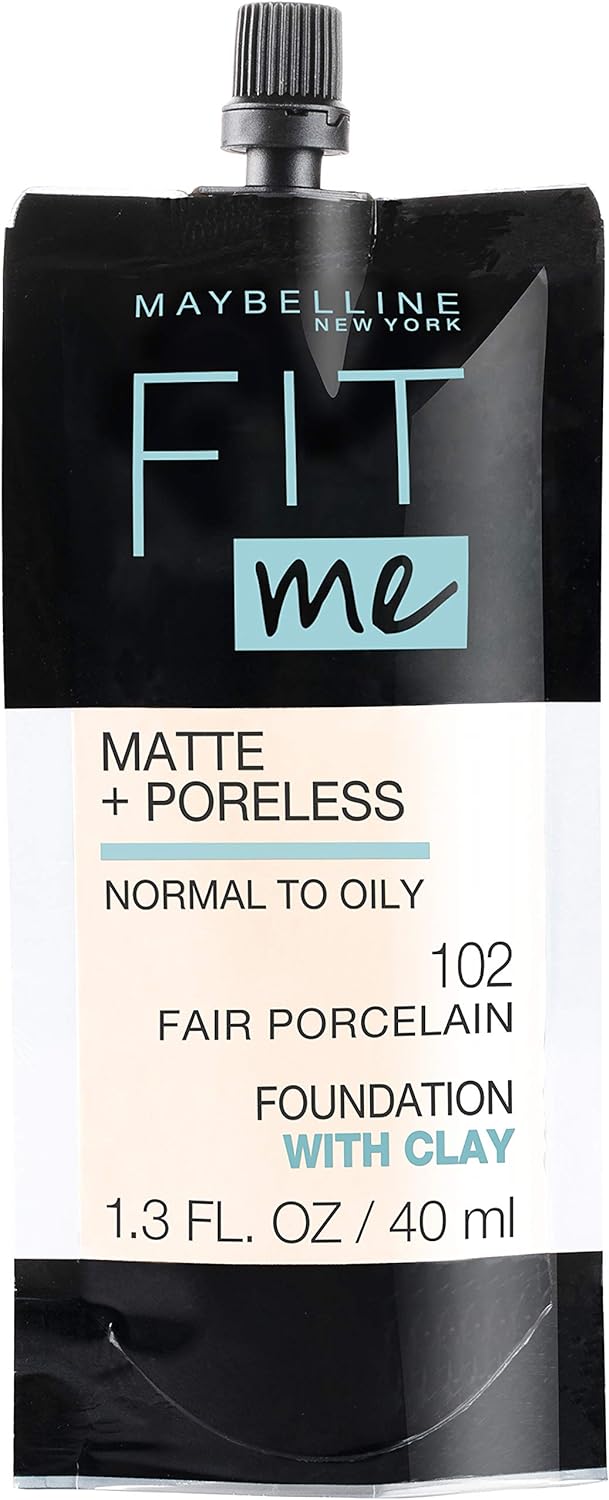 Maybelline Fit Me Matte + Poreless Liquid Oil-Free Foundation Makeup, Soft Tan, 1 Count (Packaging May Vary)