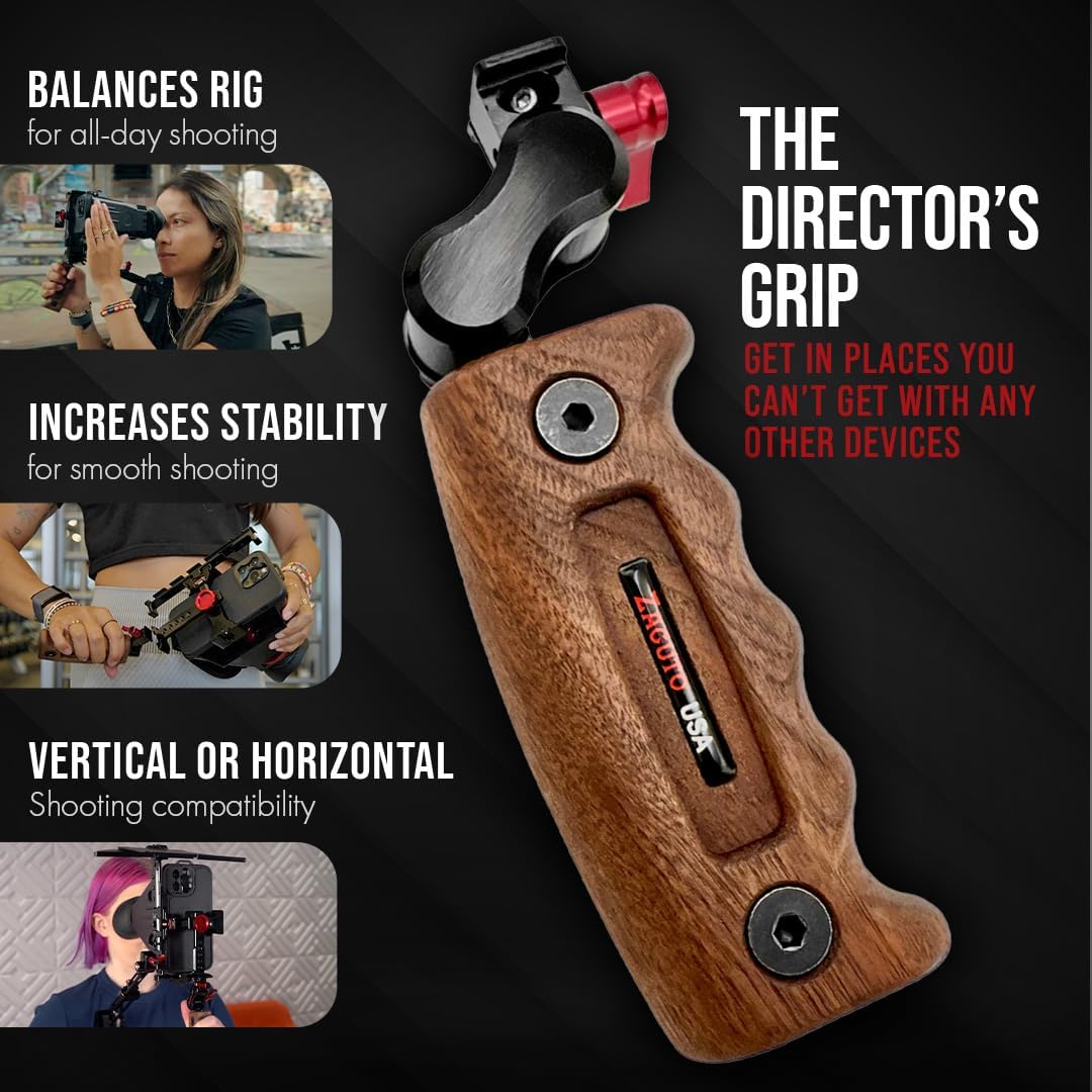 Zacuto Director’s Rig | Smartphone Video Rig with Smart Z Finder, Director’s Grip, Accessory Rail, Bridge, Diopters & Anti-Fog Shields | Filmmaking & Content Creator Accessories for Mobile Phones