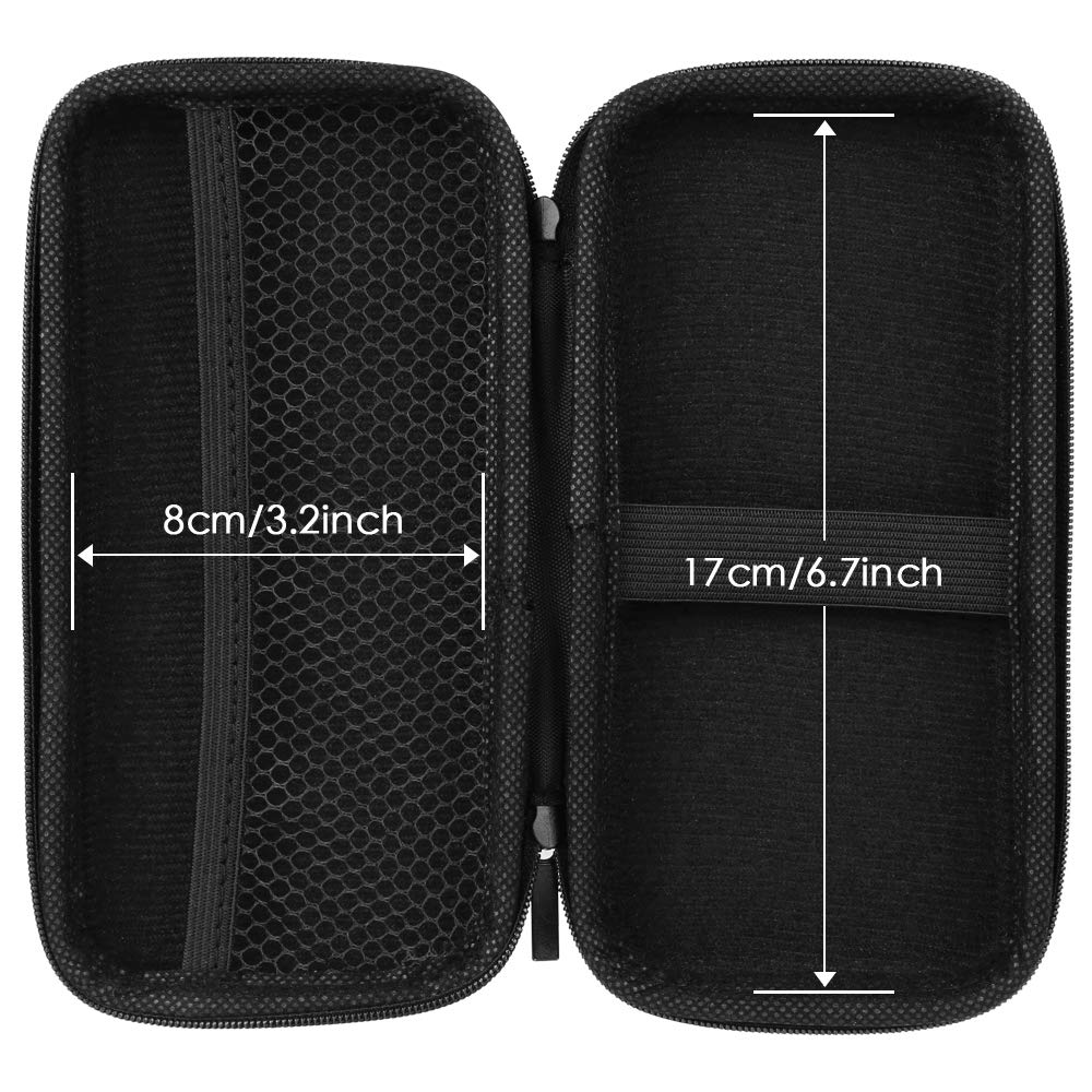 iMangoo Shockproof Carrying Case Hard Protective EVA Case Impact Resistant Travel 12000mAh Bank Pouch Bag USB Cable Organizer Earbuds Sleeve Pocket Accessory Smooth Coating Zipper Wallet Black