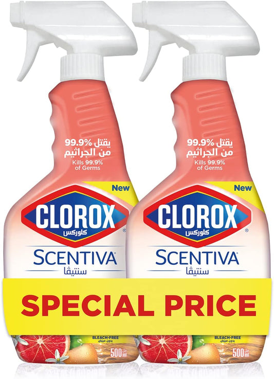 Clorox Multi-Surface Cleaner Scentiva Madagascar Citrus Grove 2 x 500ml