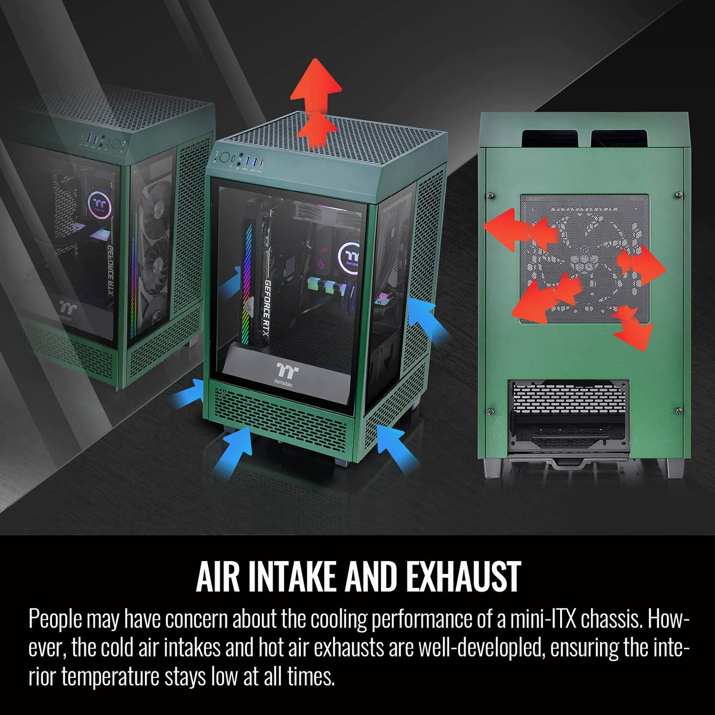 Thermaltake Tower 100 Black Edition Tempered Glass Type-C (Usb 3.1 Gen 2) Mini Tower Computer Chassis Supports Mini-Itx Ca-1R3-00S1Wn-00