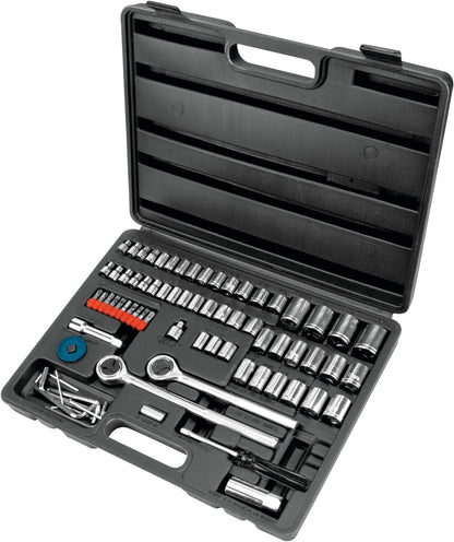 PERFORMANCE TOOL W1198 SAE/Metric 100-Piece Socket (1/4", 3/8" & 1/2" Drive) and Bit Set,Gray, 100pc & Set