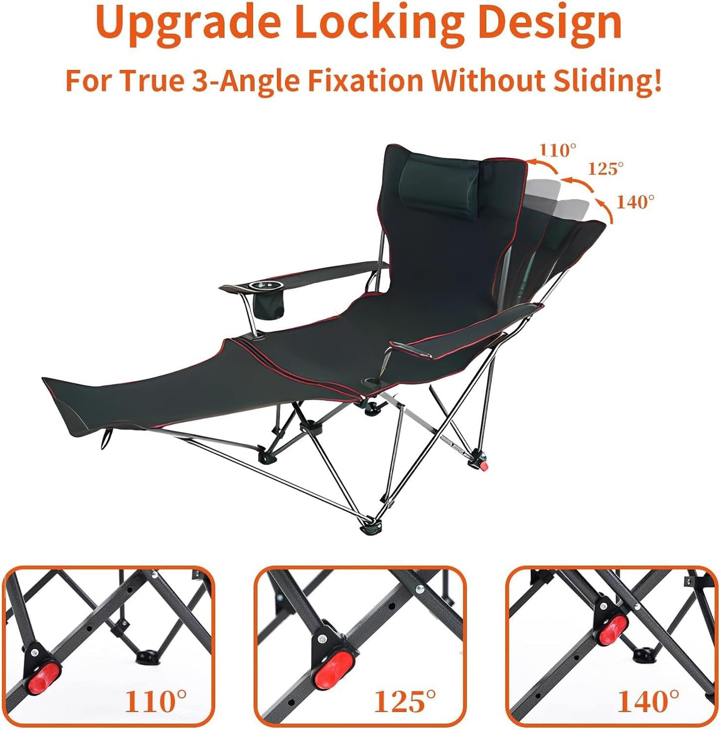 Jorunb Camping Chair Folding Outdoor Beach Chair Portable Ultralight Furniture Backpacking Chair with Wooden Handle Aluminum Bracket Stable Collapsible Chair for BBQ Hiking,Fishing,Picnic,Travel