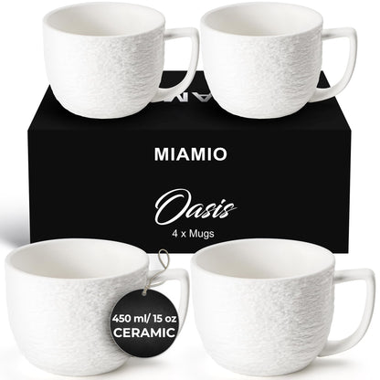 MIAMIO - 28 cm, Set of 4 Dinner Plates/Ceramic Plate Set, Crockery Set - Modern Plates, Microwave and Dishwasher Safe - Oasis Collection