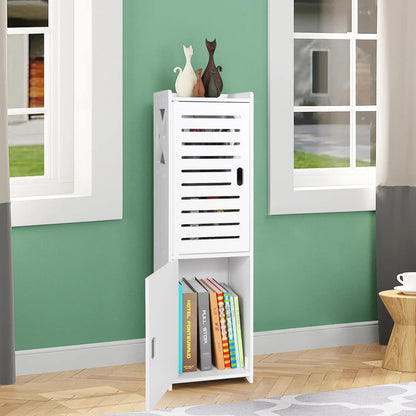 FACOKOLA Bathroom Floor Cabinet Freestanding Double Door 3-Tier Side Storage Organizer Cabinet Cupboard, Multipurpose Cabinet for Home Office,9.45 * 8.66 * 31.45", White…