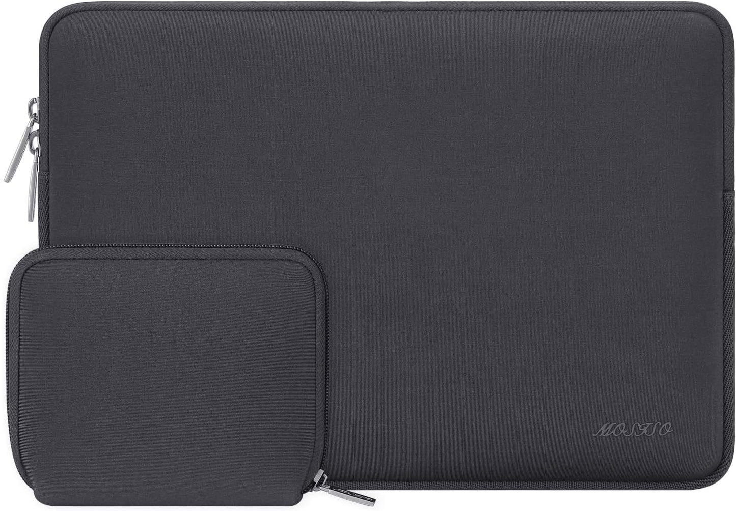 MOSISO Laptop Sleeve Compatible with MacBook Air/Pro, 13-13.3 inch Notebook, Compatible with MacBook Pro 14 inch M3 M2 M1 Chip Pro Max 2024-2021, Neoprene Bag with Small Case, Black