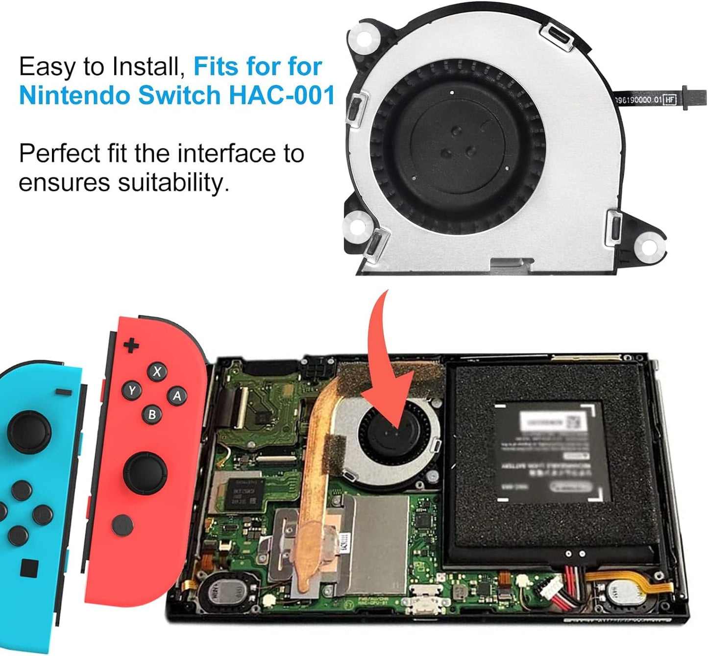 New Replacement Internal Cooling Fan, CPU Heatsink Cooler, Compatible with Nintendo Switch HAC-001 NS 2017 Console, PlayStation 4 Console, with PH1 Screwdriver Repair Tool Kit