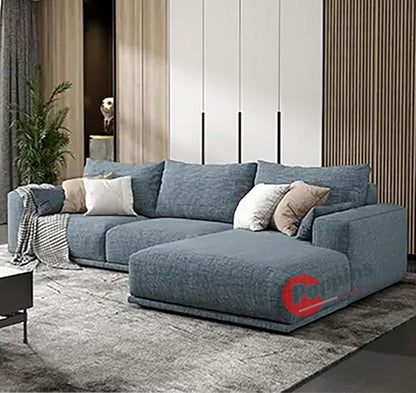 Poppins HOME Modern Nordic sofa L shaped sofa corner sofa for living room (Blue, Left)